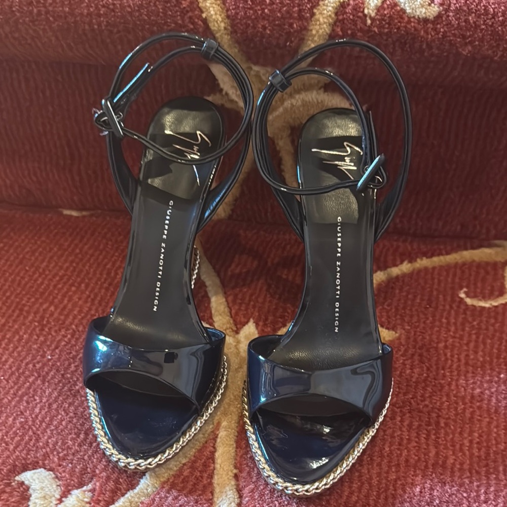 Giuseppe Zanotti Black Heels with Ankle Strap